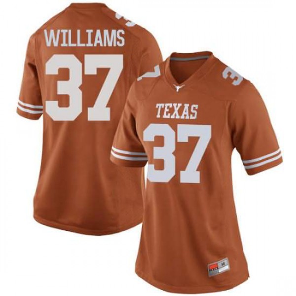 Women's University of Texas #37 Michael Williams Replica Football Jersey Orange